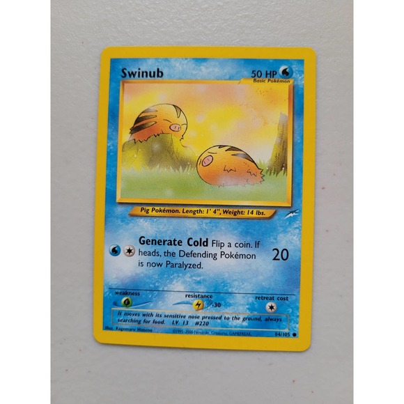 Pokemon Other - Most popular Classic Swinub 84/105 Neo Destiny Common Pokemon Card